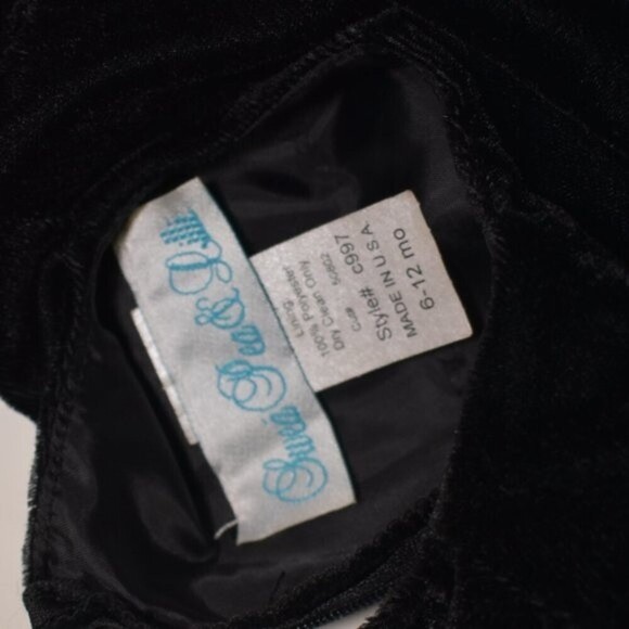 Little Girls Formal Dress 6-12 M Black Silver Short Sleeve Party Holiday Gown - Picture 7 of 7